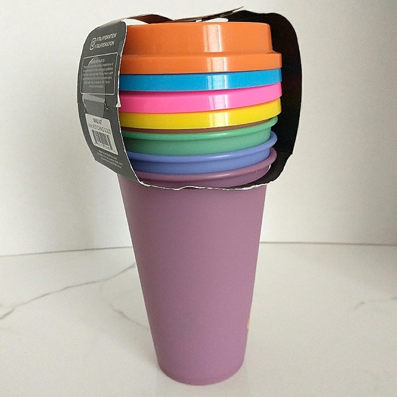 New Tal Brand 4 Pack 16 Oz. Reusable Color Changing To-Go Hot Cups W/Lids - Picture 2 of 5